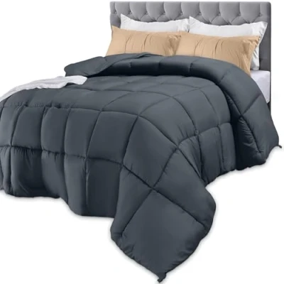 Image of Utopia Bedding All Season 250 GSM Comforter Soft Down Alternative Plush Siliconized Fiberfill Duvet Insert Box Stitched (Twin/Twin XL, Gray)