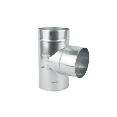 Image of Ducting Pipe T Piece Connector Metal Tee Joint Aluminium Ventilation Tube Hose (125mm / 5&quot;)