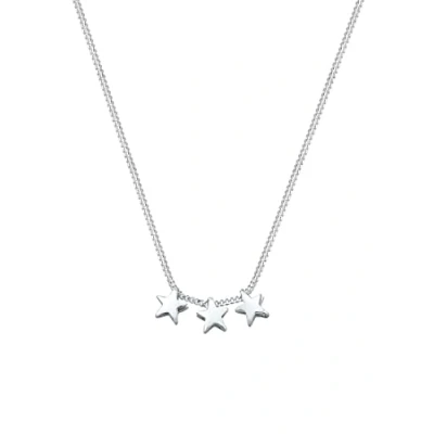 Image of Elli Women Jewelry Necklace with Pendant Three Stars Astro Blogger Trend 925 Sterling Silver Length 45 cm