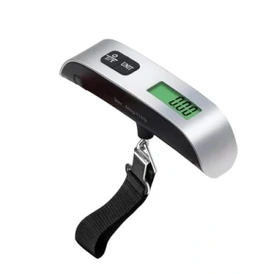 Image of Handheld Portable Digital Luggage Scale with Grip Travel Electronic Weighing Suitcase and Bag Scales (110Lb/50kg Black)