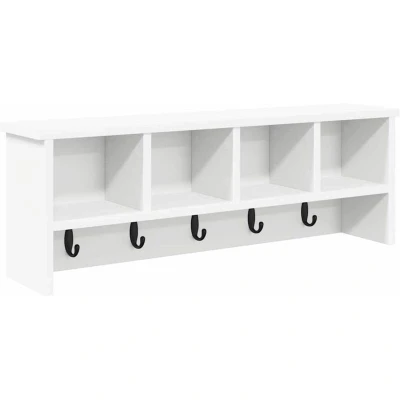 Image of Wall Mounted Coat Rack White 75 x 16 26 cm Engineered wood Vidaxl