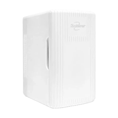 Image of Koolatron Retro Mini Fridge For Bedrooms 6L Small 8 Can Table Top 12v Portable Cooler Warmer Refrigerator Quiet Fridges Skincare Food Drinks Kids Home Car &amp; Travel White