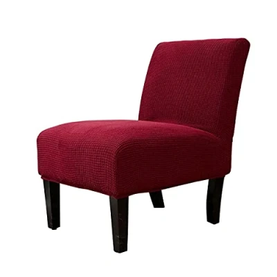 Image of CHNSHOME Armless Chair Slipcovers Stretch Accent Covers Large Slipcover Living Room Cover Wine red