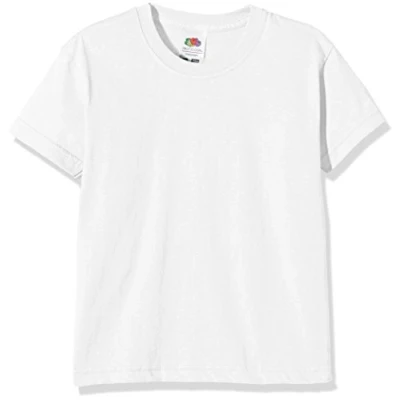 Image of Fruit of the Loom Unisex Kids Valueweight Short Sleeve T Shirt, White, 3 4 Years (Manufacturer Size:22) B