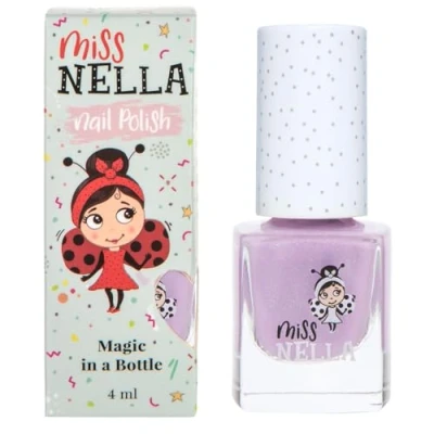 Image of Miss Nella BUTTERFLY WINGS Safe Lilac Nail Polish for Kids, Non Toxic &amp; Odor Free Formula Children and Toddlers, Natural Water Based Easy Peel Off