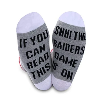Image of JTOUK Raider Socks If You Can Read This The Game Is On Football Gift Funny Birthday (Raiders)