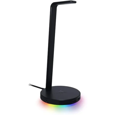 Image of Razer Base Station V2 Chroma Enabled Headset Stand with 3.1 USB Hub and 7.1 Surround Sound (2 Ports, Intergrated Stand, Non Slip Base, RGB) Black