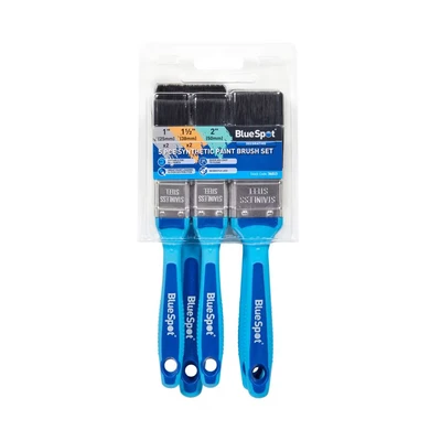 Image of Blue Spot Tools 36013 5 Piece Synthetic Paint Brush Set with Soft Grip Handle (2 PCE 1&quot;, 2 1 1/2&quot;, 2&quot;), No Bristle Loss