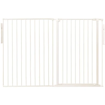 Image of Safetots Premium Extra Tall Room Divider, up to 154cm Wide, White, 105cm Tall, Multi Panel Flexible Barrier, Divider with Door for Baby and Toddler, Easy Installation