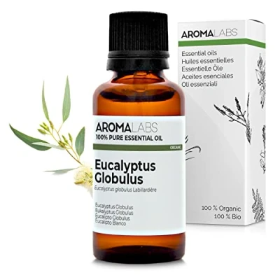 Image of Bio Eucaluptus Globulus Essential Oil 30mL 100% Pure, Natural, Chemotyped and AB Certified AROMA LABS (French Brand)
