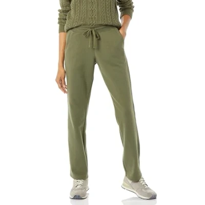 Image of Amazon Essentials Women&#039;s Fleece Straight Leg Jogging Bottoms (Available in Plus Size), Olive, S