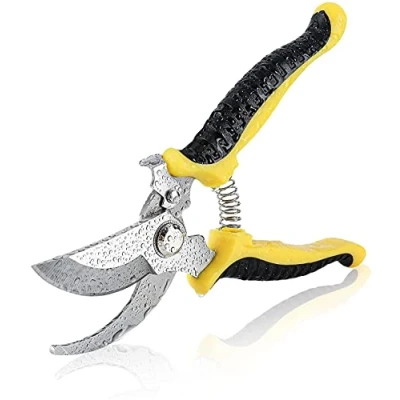 Image of Pruning Shears Garden Scissors Patch Ergonomic Grip Lightweight Hand Secateurs for Cutting Tool Stainless Steel Sharp Blade Clipper Pruning,Trimming Green with Locking Mechanism