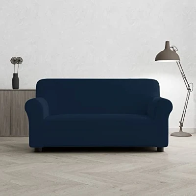 Image of Italian Bed Linen Two Way Sofa Cover Dark Blue 2 Seater