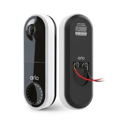 Image of Arlo WIRED Video Doorbell Security Camera, HD Video, 2 Way Audio, Motion Detection, Built in Siren, Night Vision, Existing Wiring Required, with Free Trial of Secure Plan, White