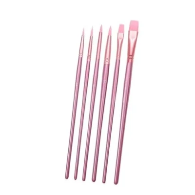 Image of 6Pcs Artist Paint Brush Watercolor For Oil Acrylics Gouache Painting Nylon Bristles