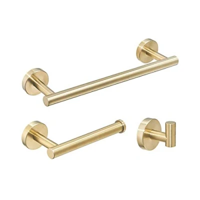 Image of Bathroom Hardware Set 12&#039;&#039;Towel Bar, Toilet Paper Holder, Towel Ring, Robe Hook,Brushed Gold Wall Mounted Bath Accessory