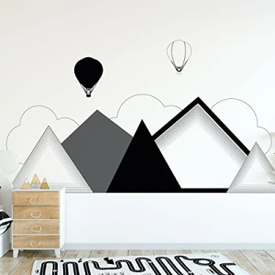 Image of Children&#039;s Wall Stickers Baby Room Decoration Scandinavian Mountains Nordkaap Giant Sticker H120 x L160 cm