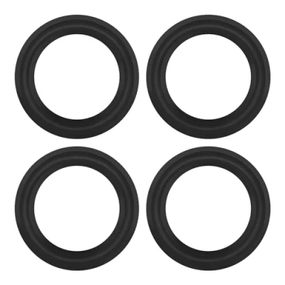Image of eMagTech 4pcs 4 Inch Audio Speaker Rubber Edge Cabinet Repair Kit Foam Surround Ring Replacement Compatible with JBL Swan Speakers Black