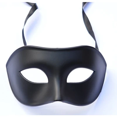 Image of FHS Men&#039;s Mask Black Matt Classic Style Venetian Mask, Masquerade, Burlesque Ball Party