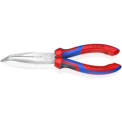 Image of Knipex Snipe Nose Side Cutting Pliers (Stork Beak Pliers) chrome plated, with multi component grips 200 mm 26 25