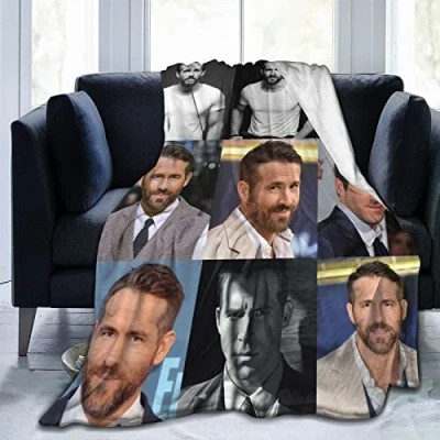 Image of Huaaiwangy Ryan Actor Reynolds Throw Blanket, Ultra Soft Flannel Fleece Lightweight Blankets Warm Air Conditioning Blanket For Couch Sofa Bed 50x40 Inch
