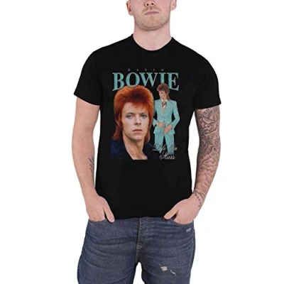 Image of David Bowie T Shirt Life On Mars Homage Logo Official Mens Black XXL