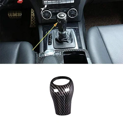 Image of YIWANG Carbon Fiber Gear Shift Knob Cover Trim For Benz C Class W204 E W212 GLK X204 CLS W218 A G Auto Accessories