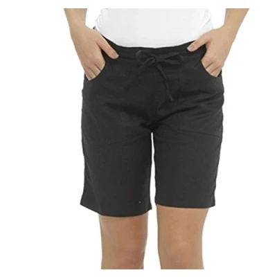 Image of Tom Franks Ladies/Womens Casual Linen Cool Shorts, Perfect for Holidays/Summer/Beach (10, Black (4 Pockets))