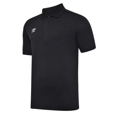 Image of Umbro Mens Essential Polo Shirt (Black/White) Size Large
