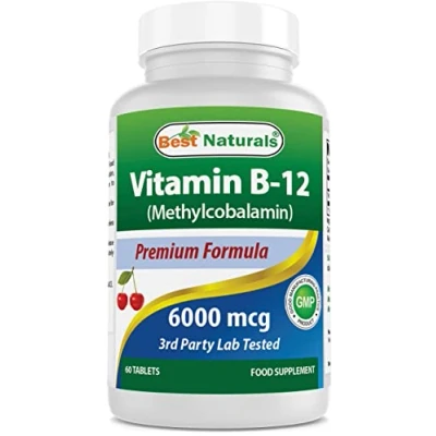 Image of Best Naturals Vitamin B 12 as Methylcobalamin (Methyl B12), 6000 mcg Tablet, 60 Count