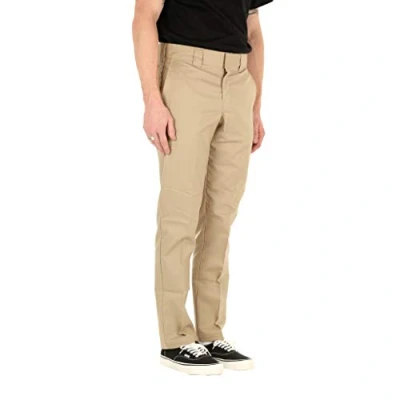 Image of Dickies Men&#039;s Slim Taper Stretch Twill Work Pant, Desert Sand V1, 38W x 32L