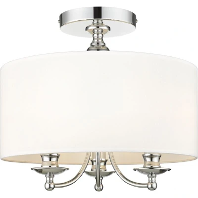 Image of Abu Dhabi 3 Light Cylindrical Ceiling Silver, E14