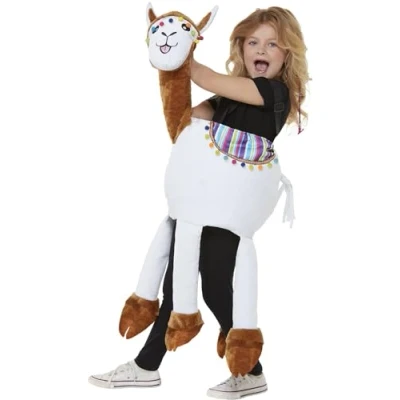 Image of Smiffys Ride In Llama Costume Adjustable Padded Tabard, Children&#039;s Animal Fancy Dress, Dress Up Costumes