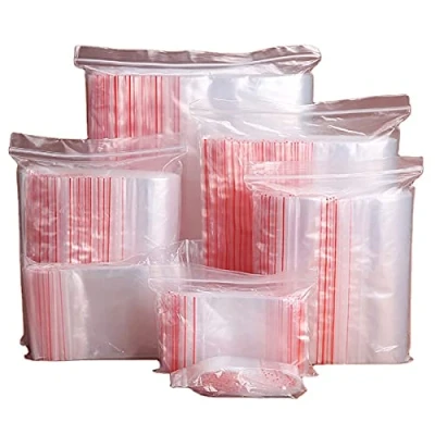 Image of KAV 1000 Pcs Grip Seal Zip Lock Resealable Clear Plastic Polythene Bags Self Reusable, Spice and Herb Storage (40 x 60mm)