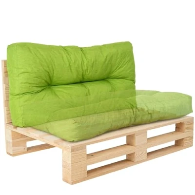 Image of bananair Pallet Cushions Outdoor Water Repellent &amp; UV Resistant Fabric Highly Comfortable Foam Padded Garden Furniture (Versatile Seat/Backrest Cushion 120x60 cm, Green)