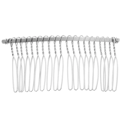 Image of Hair Comb, 7.8cm 20 Teeth Fancy DIY Metal Wire Clip Comb Bridal Wedding Veil (Silver)