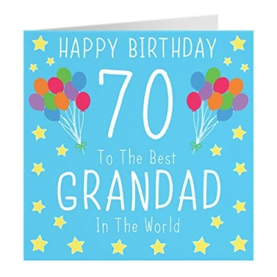 Image of Hunts England Grandad 70th Birthday Card Happy Best In The World Iconic Collection Standard 148 x mm