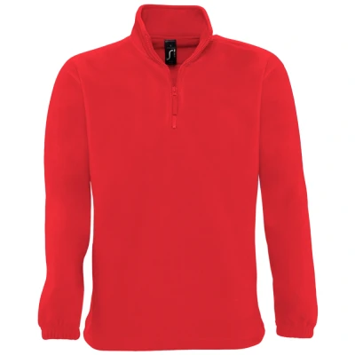 Image of SOLS Ness Unisex Zip Neck Anti Pill Fleece Top (Red) Size 2XL