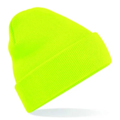 Image of Beechfield B45b Junior Original Cuffed Beanie Fluorescent Yellow
