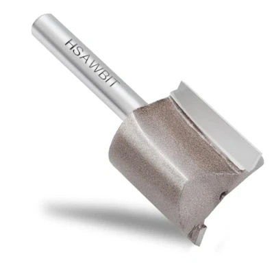 Image of hsawbit Straight 2 Flute Router Cutter 1/4 Inch Shank, 25mm Cut Diameter &amp; Length, Flush Trim Bit for Woodworking