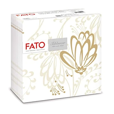 Image of Fato Dry Paper Napkins, airlaid, Fabric Effect, Pack of 50, Size 40 x Folded in 4, Design Boulevard