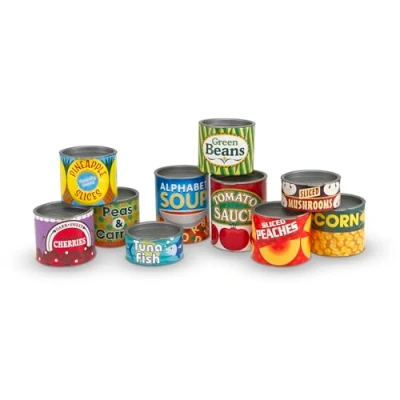 Image of Melissa &amp; Doug Toy Tinned Groceries Play Food Sets for Children Kitchen Toys Girls or Boys 3+ Accessories Set Kids