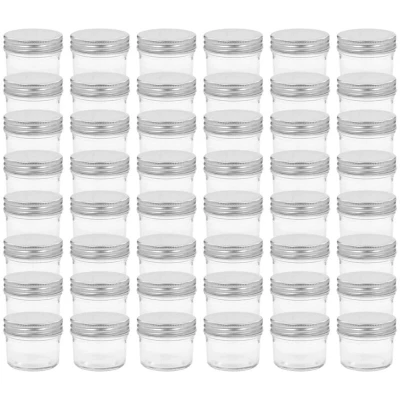 Image of vidaXL Glass Jam Jars with Silver Lids 48 pcs 110 ml