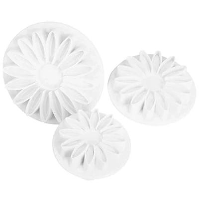 Image of Aeromdale Sunflower Gerbera Daisy Fondant Cake Cutter Plunger 3pcs Decorating Sugarcraft