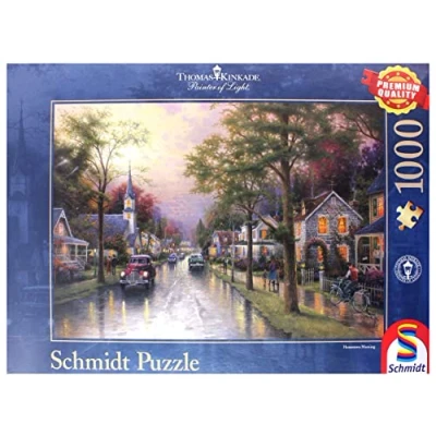 Image of Schmidt Spiele, Thomas Kinkade: Hometown Morning (1000 pc), Puzzle, Ages 12+