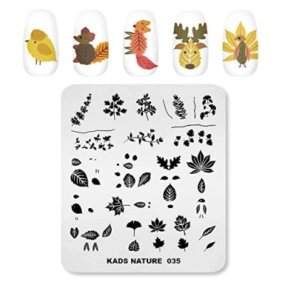 Image of KADS Nail Stamping Plate Coconut Tree Nature Template Image Design Plates for Art Decoration and DIY (NA035)