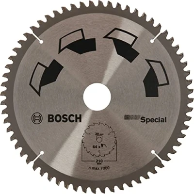 Image of Bosch 1x Circular Saw Blade Special (for Wood, Non Ferrous Metals, Plastic, Ø 210 x 2.5/1.8 30 mm, 64 Teeth, FT , Accessories for Saws)