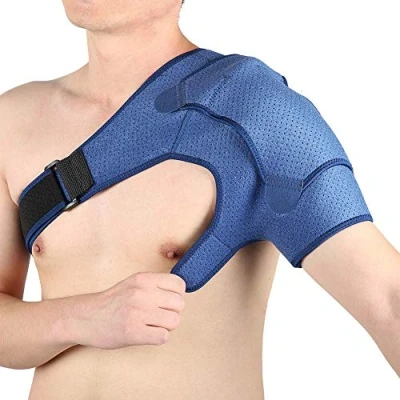 Image of Haofy Shoulder Support for Men Women, Adjustable Brace Neoprene Rotator Cuff Strap Dislocated AC Joint, Bursitis, Frozen Shoulder, Compression Sleeve Left and Right