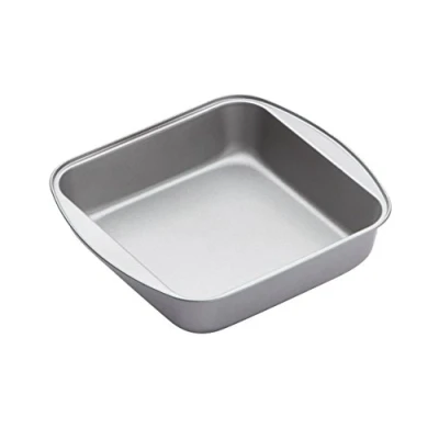 Image of KitchenCraft Square Baking Pan / Roasting Tin with Non Stick Coating, 20 x 5 cm, Silver