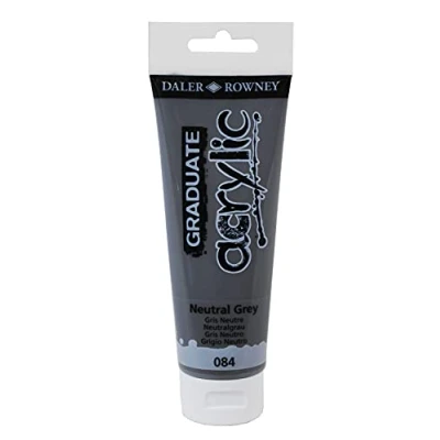 Image of Daler Rowney Graduate Acrylic Paint, Plastic Tube, 4oz 120 ml, Neutral Grey